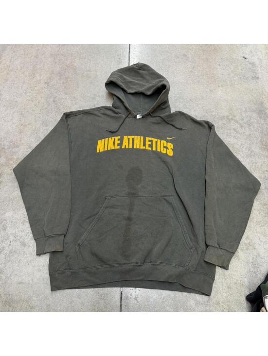 Nike Other - vintage nike athletics olive green made in usa hoodie size xl HAS STAIN
